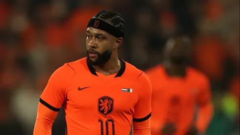 ROTTERDAM, NETHERLANDS – JUNE 03: Memphis Depay of Netherlands in action during the international friendly match between Netherlands and Algeria at De Kuip on June 03, 2026 in Rotterdam, Netherlands. (Photo by Dean Mouhtaropoulos/Getty Images)