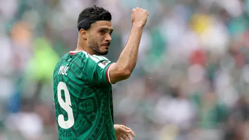 MEXICO CITY, MEXICO – JUNE 11: Raul Jimenez of Mexico celebrates scoring his team's second goal during the FIFA World Cup 2026 Group A match between Mexico and South Africa at Mexico City Stadium on June 11, 2026 in Mexico City, Mexico. (Photo by Carl Recine/Getty Images)