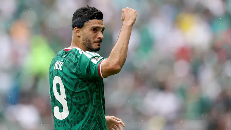 MEXICO CITY, MEXICO - JUNE 11: Raul Jimenez of Mexico celebrates scoring his team's second goal during the FIFA World Cup 2026 Group A match between Mexico and South Africa at Mexico City Stadium on June 11, 2026 in Mexico City, Mexico. (Photo by Carl Recine/Getty Images)