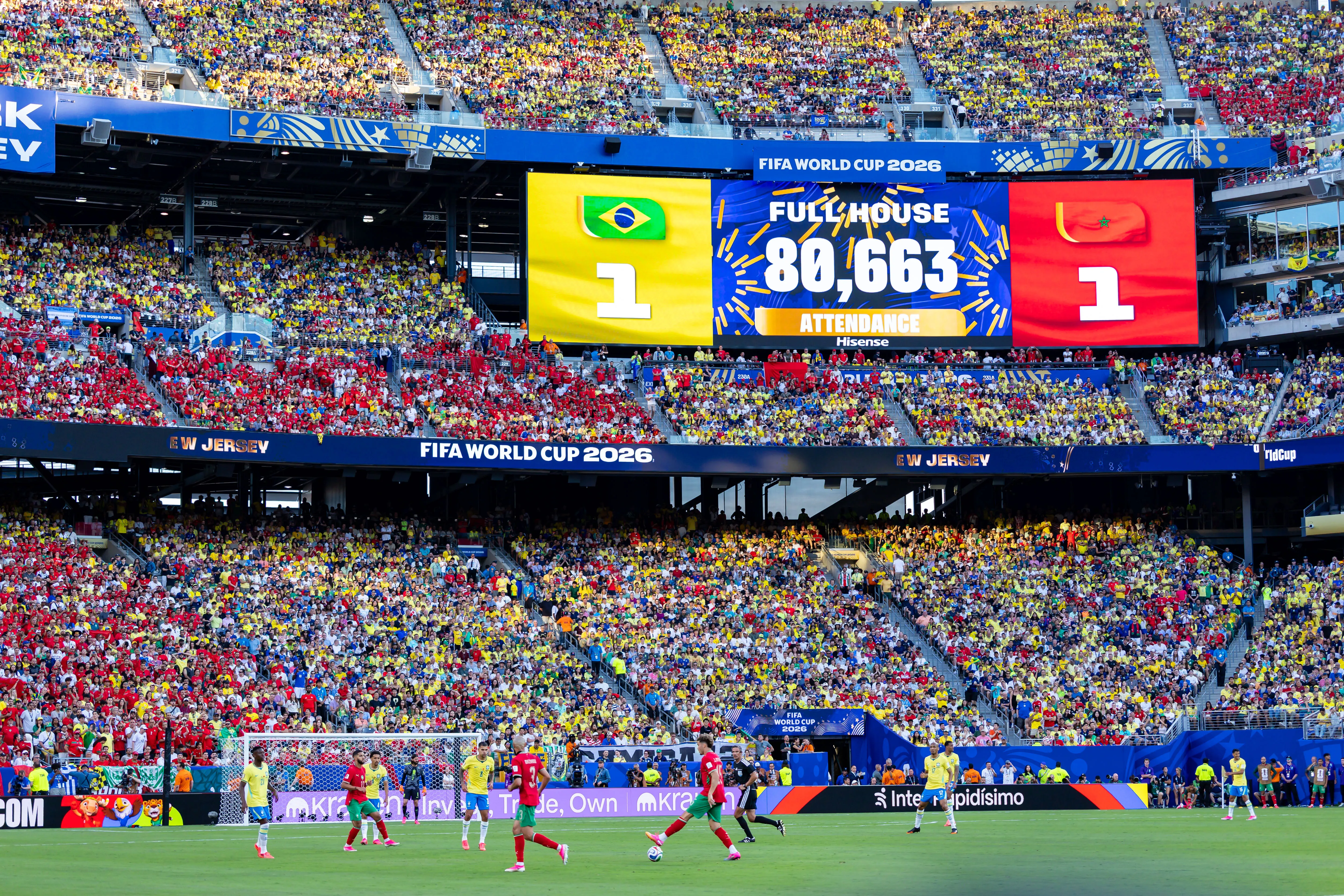 ESTADOS UNIDOS – NOVA JERSEY – 13/06/2026 – COPA DO MUNDO 2026, BRASIL X MARROCOS – Torcida de 86.663 pessoas durante o empate em 1 a 1 entre Brasil e Marrocos no estadio MetLife Stadium pelo campeonato Copa Do Mundo 2026. Foto: Rodolfo Buhrer/AGIF