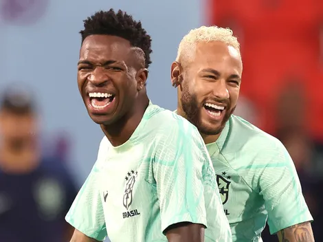 Neymar orienta Vini Jr em Brasil x Marrocos