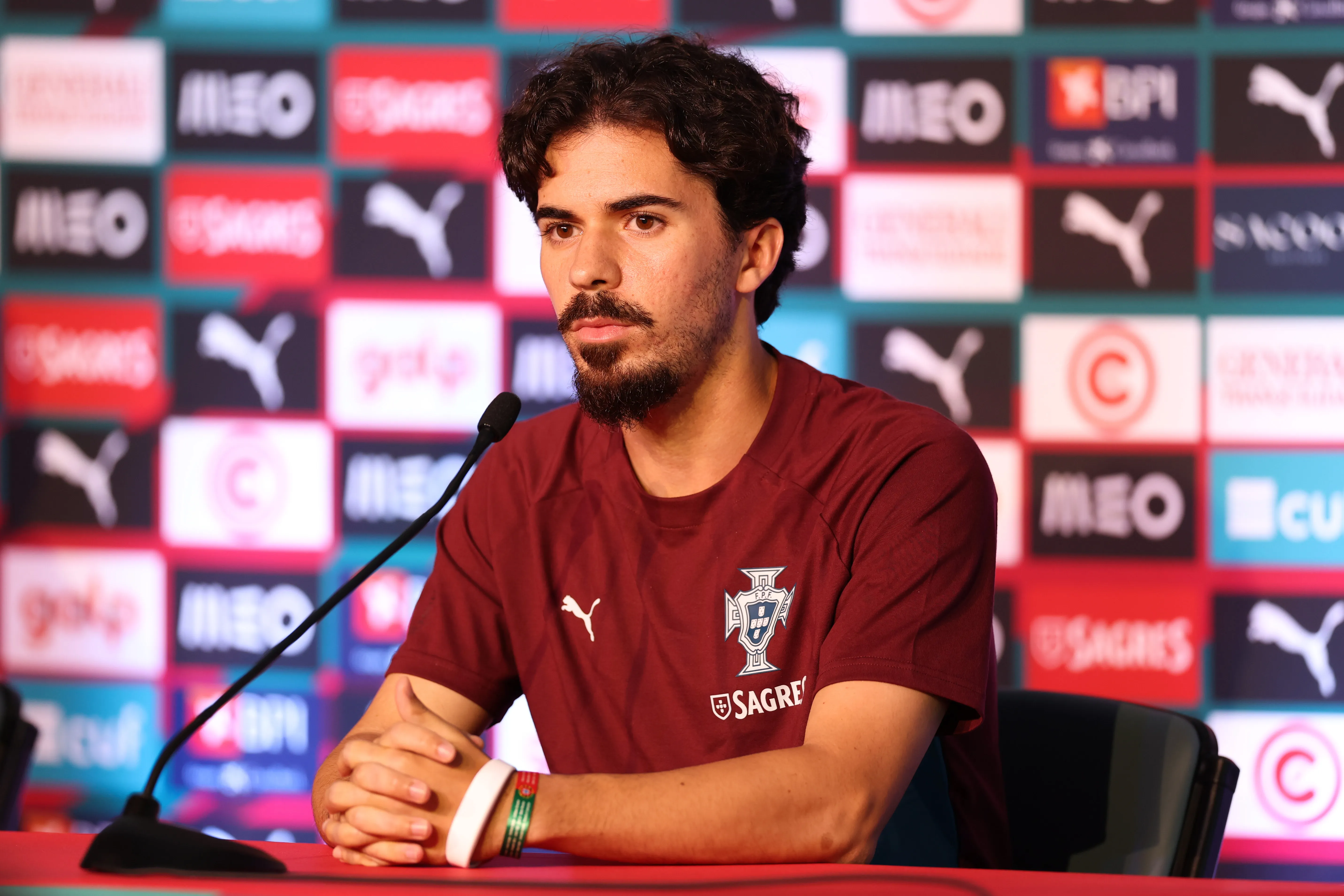 Vitinha durante coletiva de imprensa. (Photo by Megan Briggs/Getty Images)