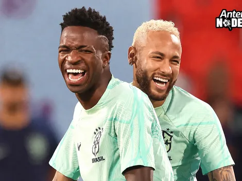 Neymar orienta Vini Jr em Brasil x Marrocos