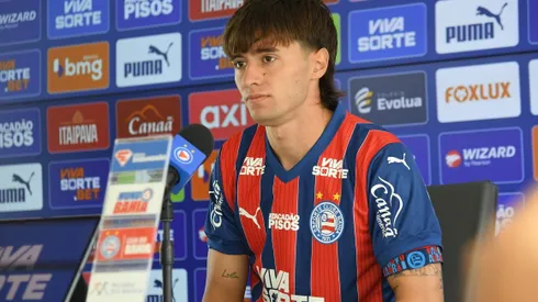 BA – DIAS DAVILA- 08/01/2026 – BAHIA, COLETIVA APRESENTACAO ROMAN GOMEZ – Roman Gomez jogador do Bahia durante em coletiva de imprensa realizada no CT do Bahia na cidade de Dias Davila, Bahia. Foto: Jhony Pinho/AGIF