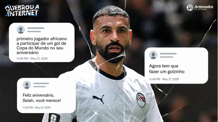 Mohamed Salah durante confronto contra a Bélgica na Copa de 2026.