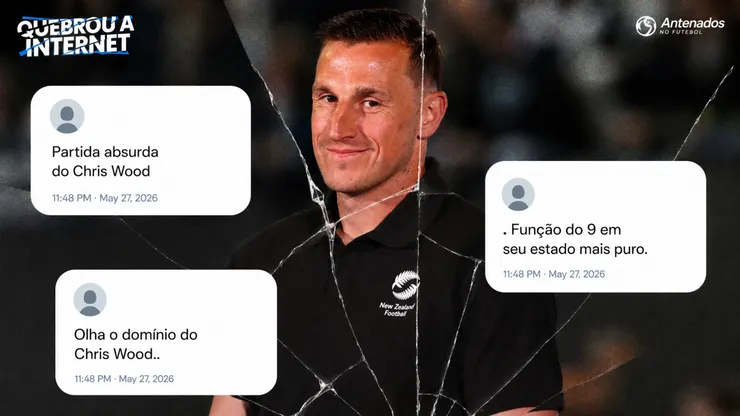 Chris Wood, camisa 9 da Nova Zelândia, durante a coletiva de imprensa da seleção neozelandesa um dia antes da partida do Grupo G da Copa do Mundo da FIFA 2026 entre Irã e Nova Zelândia, no Estádio de Los Angeles, em 14 de junho de 2026, em Los Angeles, Califórnia. (Foto de Harry How/Getty Images)