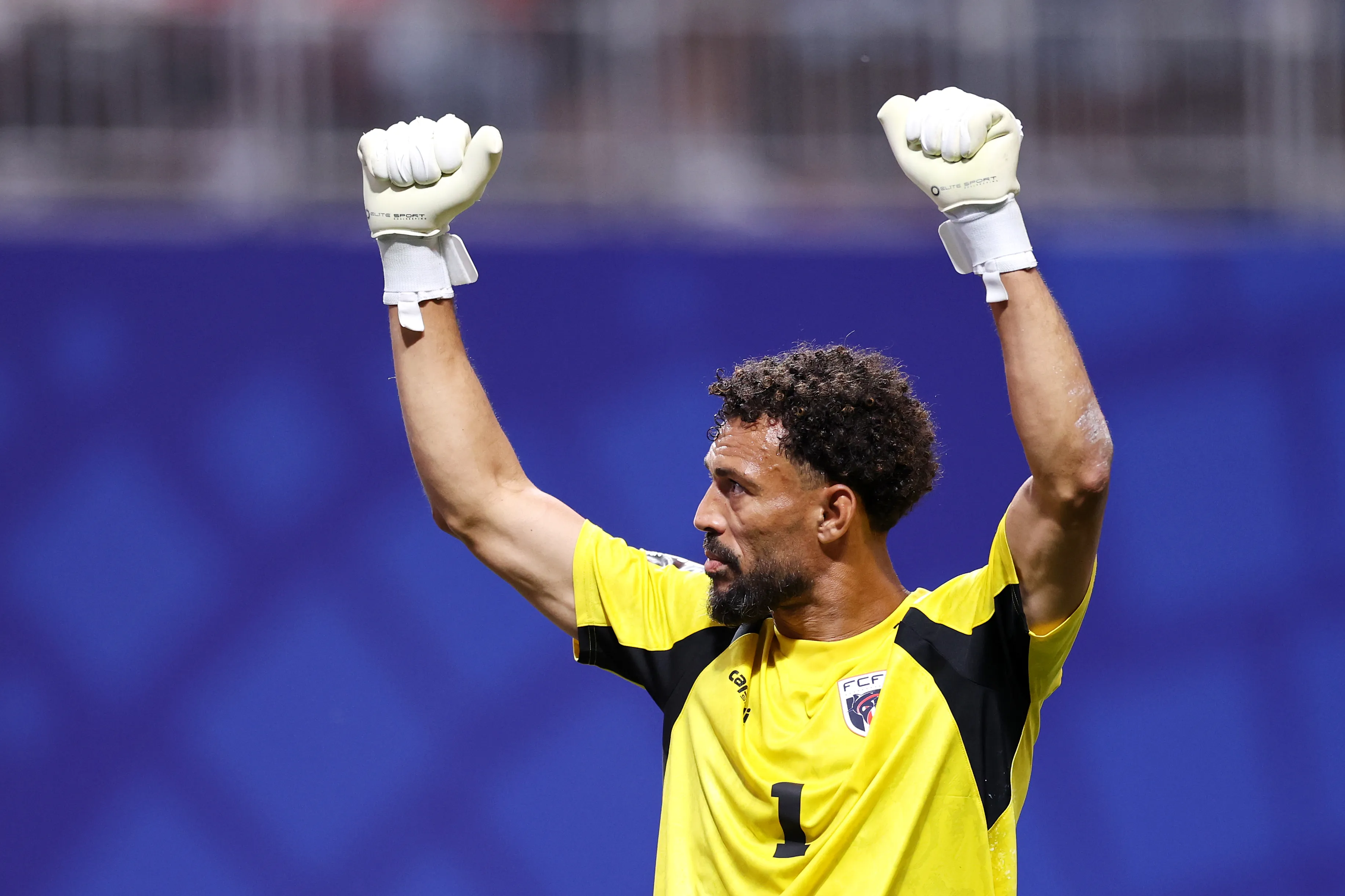 ATLANTA, GEORGIA – JUNE 15: Vozinha #1 of Cabo Verde applaud fans after the 0-0 draw during the FIFA World Cup 2026 Group H match  between Spain and Cabo Verde at Atlanta Stadium on June 15, 2026 in Atlanta, Georgia. (Photo by Buda Mendes/Getty Images)