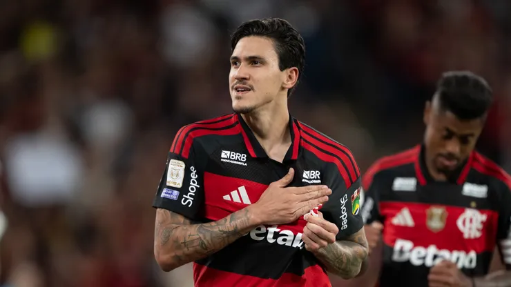 Pedro jogador do Flamengo comemora seu gol durante partida contra o Coritiba no estádio Maracanã pelo campeonato Brasileiro A 2026. Foto: Jorge Rodrigues/AGIF