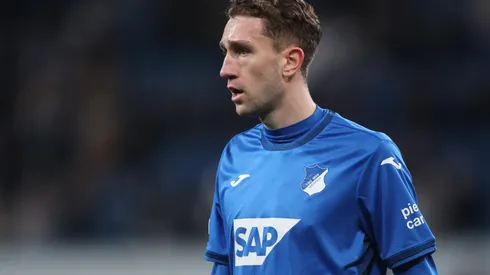 SINSHEIM, GERMANY – JANUARY 23: Arthur Chaves of TSG 1899 Hoffenheim reacts during the UEFA Europa League 2024/25 League Phase MD7 match between TSG 1899 Hoffenheim and Tottenham Hotspur at Rhein-Neckar-Arena on January 23, 2025 in Sinsheim, Germany. (Photo by Alex Grimm/Getty Images)