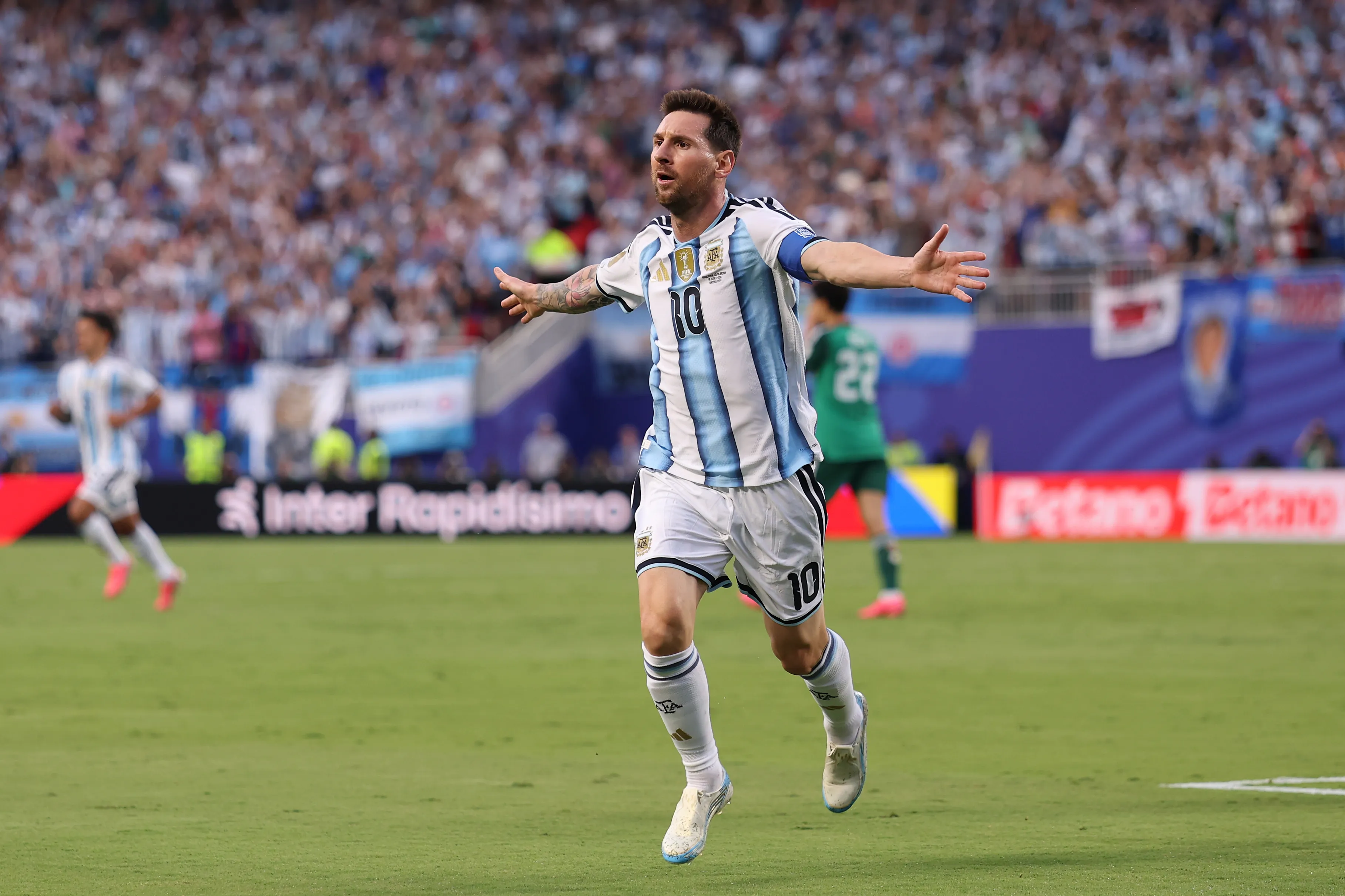 Messi comemorando gol na Copa 2026 – (Photo by Charlotte Wilson/Getty Images)
