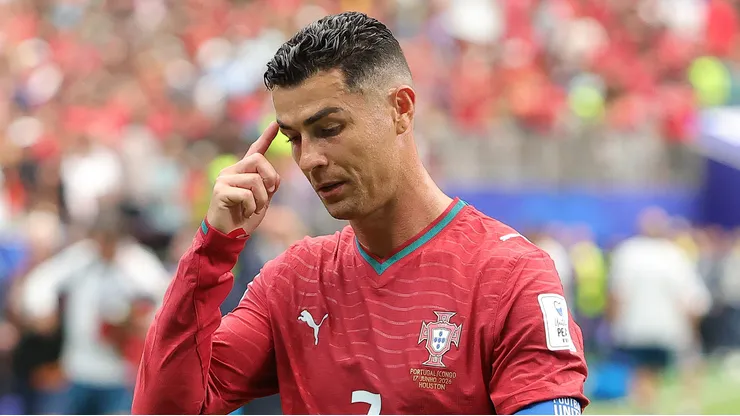 HOUSTON, TEXAS - JUNE 17: Cristiano Ronaldo #7 of Portugal walks off the pitch after the 1-1 draw during the FIFA World Cup 2026 Group K match between Portugal and Congo DR at Houston Stadium on June 17, 2026 in Houston, Texas. (Photo by Alex Slitz/Getty Images)