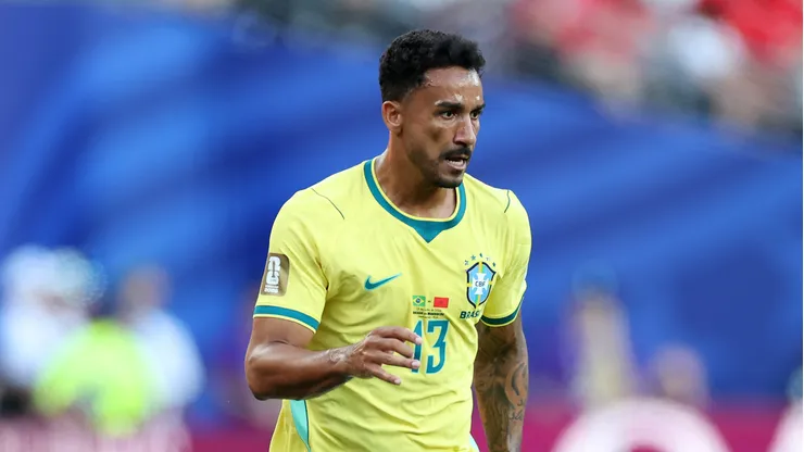 EAST RUTHERFORD, NEW JERSEY - JUNE 13: Danilo #13 of Brazil during the FIFA World Cup 2026 Group C match between Brazil and Morocco at New York New Jersey Stadium on June 13, 2026 in East Rutherford, New Jersey. (Photo by Dan Mullan/Getty Images)