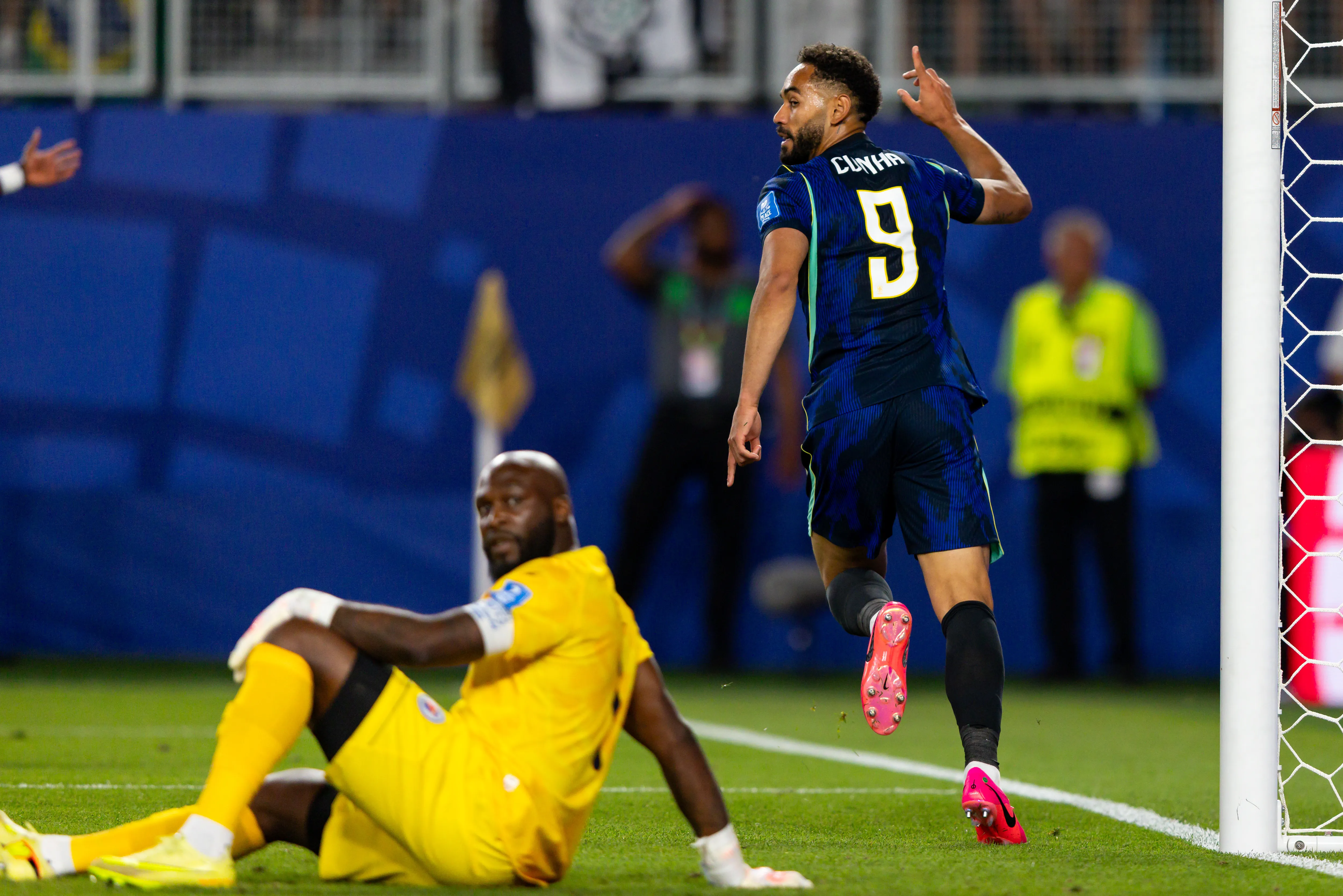 ESTADOS UNIDOS – FILADELFIA – 19/06/2026 – COPA DO MUNDO 2026, BRASIL X HAITI – Matheus Cunha jogador do Brasil comemora seu gol durante partida contra o Haiti no estadio Filadelfia pelo campeonato Copa Do Mundo 2026. Foto: Rodolfo Buhrer/AGIF