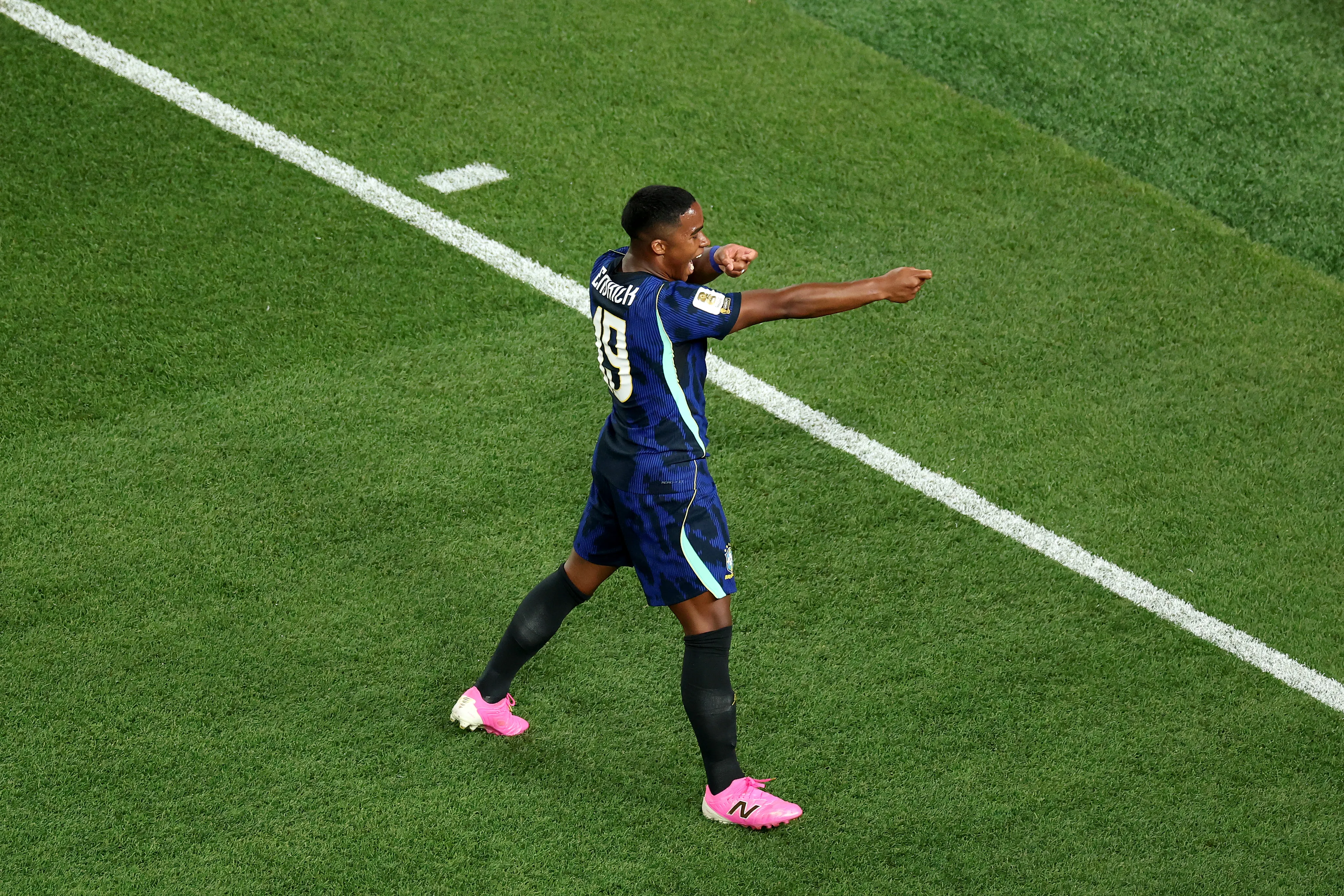 PHILADELPHIA, PENNSYLVANIA – JUNE 19: Endrick #19 of Brazil celebrates a goal that was ruled offside during the FIFA World Cup 2026 Group C match between Brazil and Haiti at Philadelphia Stadium on June 19, 2026 in Philadelphia, Pennsylvania. (Photo by Kevin C. Cox/Getty Images)