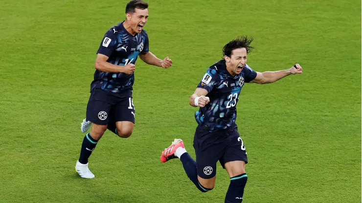 Galarza comemorando gol contra a Turquia na Copa do Mundo de 2026.