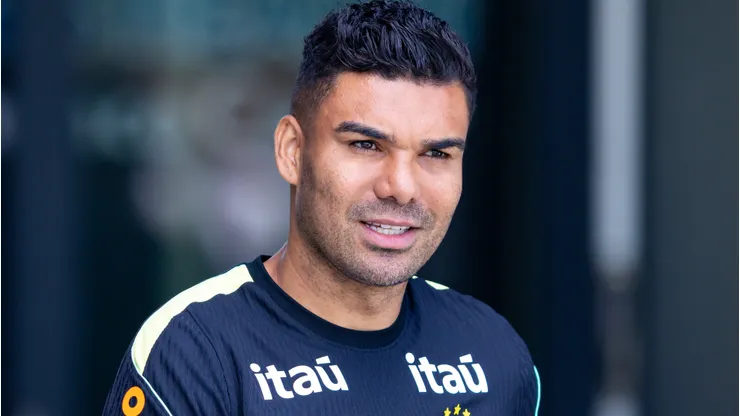 Casemiro durante treinamento da Seleção Brasileira.
