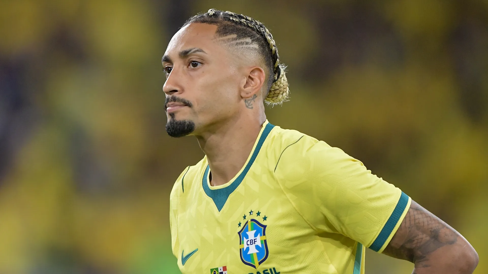 Raphinha durante amistoso contra Panamá. Foto: Thiago Ribeiro/AGIF