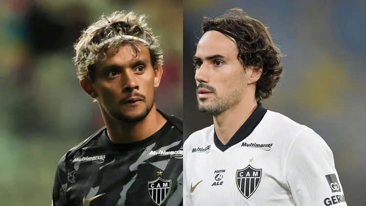 Gustavo Scarpa jogador do Atlético durante aquecimento antes da partida contra o América-MG/Igor Gomes jogador do Atlético-MG durante partida contra o Fluminense (Imagem: Gilson Lobo/AGIF/Thiago Ribeiro/AGIF)
