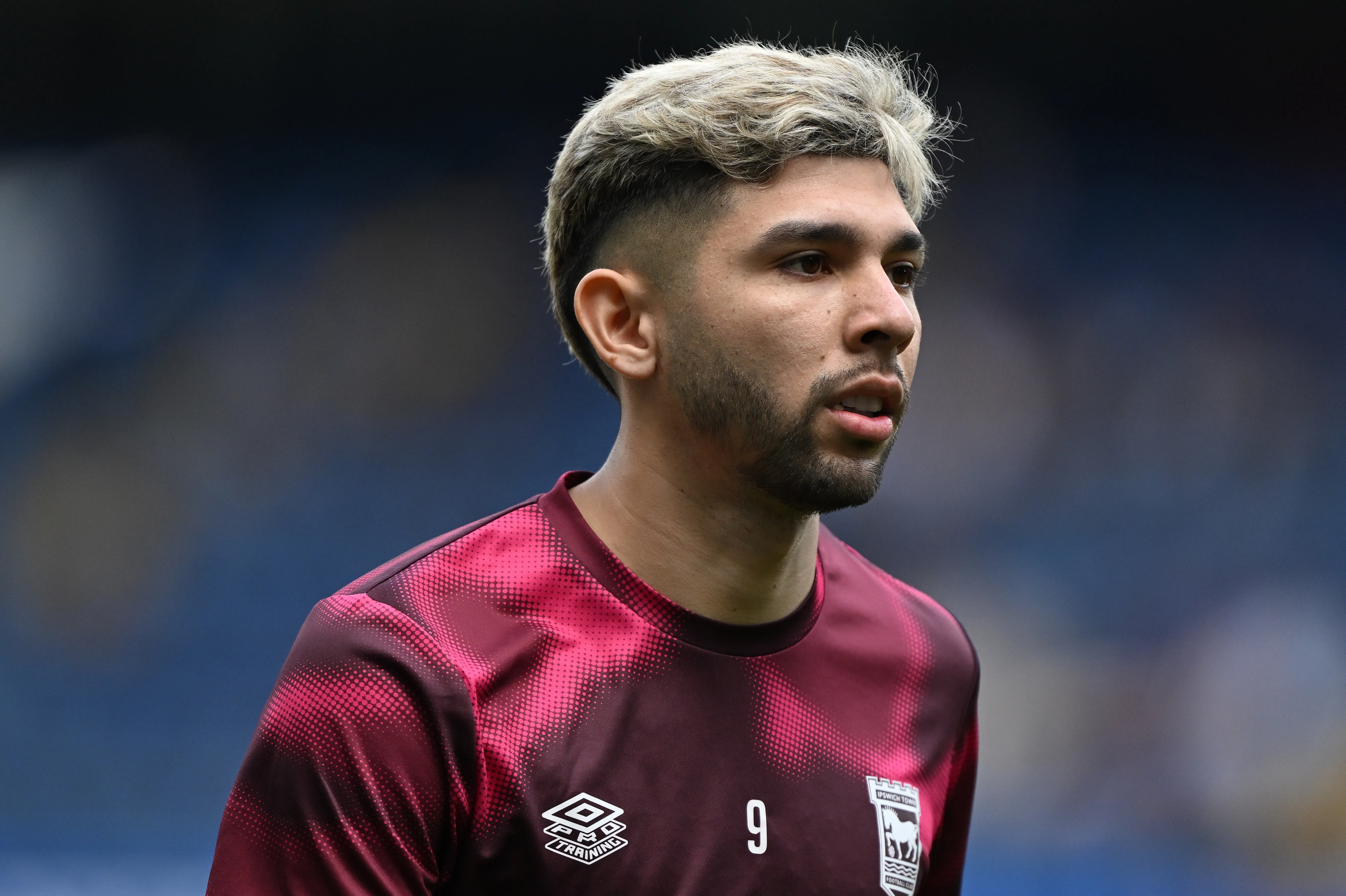 LONDON, ENGLAND – APRIL 13: Julio Enciso of Ipswich looks on ahead of the Premier League match between Chelsea FC and Ipswich Town FC at Stamford Bridge on April 13, 2025 in London, England. (Photo by Mike Hewitt/Getty Images)