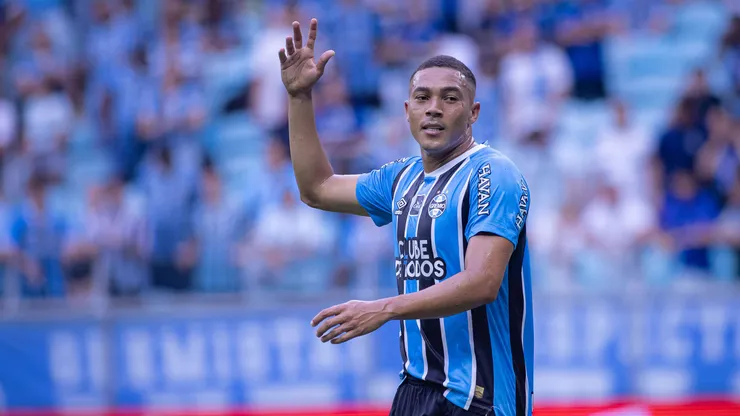 Carlos Vinicius jogador do Gremio durante partida contra o Juventude no estadio Arena do Gremio pelo campeonato Gaucho 2026.