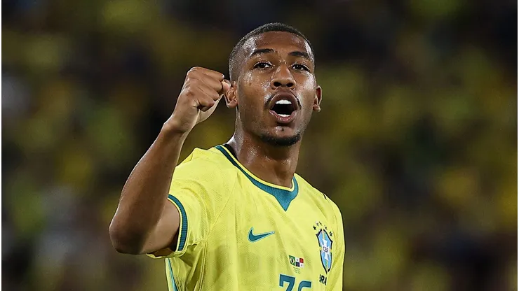 Rayan of Brazil celebrates after scoring the team's third goal during the international friendly match between Brazil and Panama at Maracana Stadium on May 31, 2026 in Rio de Janeiro, Brazil. (Photo by Wagner Meier/Getty Images)