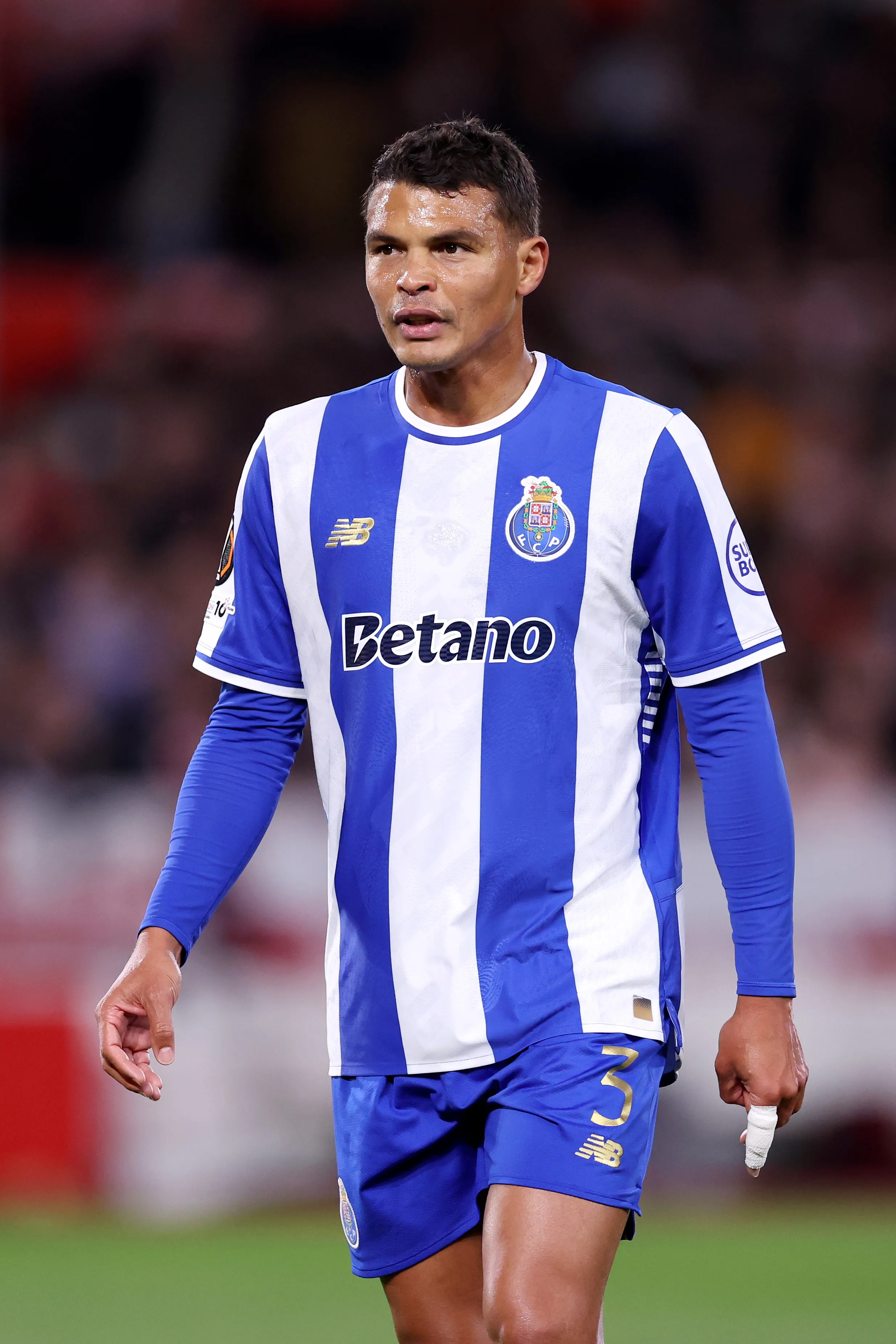 NOTTINGHAM, ENGLAND – APRIL 16: Thiago Silva of FC Porto looks on during the UEFA Europa League 2025/26 Quarter-Final Leg Two match between Nottingham Forest FC and FC Porto at City Ground on April 16, 2026 in Nottingham, England. (Photo by Alex Livesey/Getty Images)
