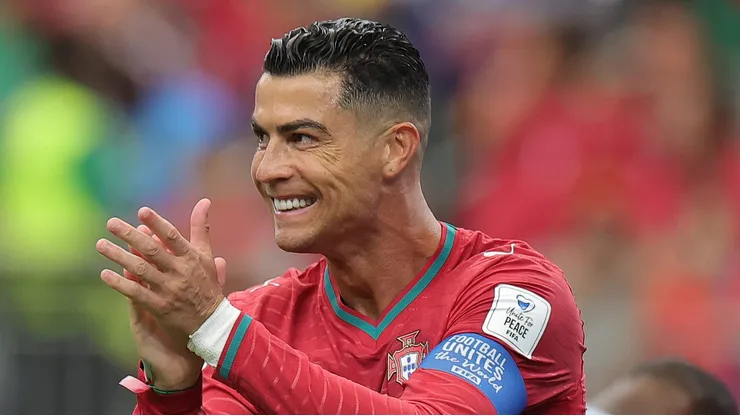 Cristiano Ronaldo #7 of Portugal reacts during the FIFA World Cup 2026 Group K match between Portugal and Congo DR at Houston Stadium on June 17, 2026 in Houston, Texas. (Photo by Alex Slitz/Getty Images)