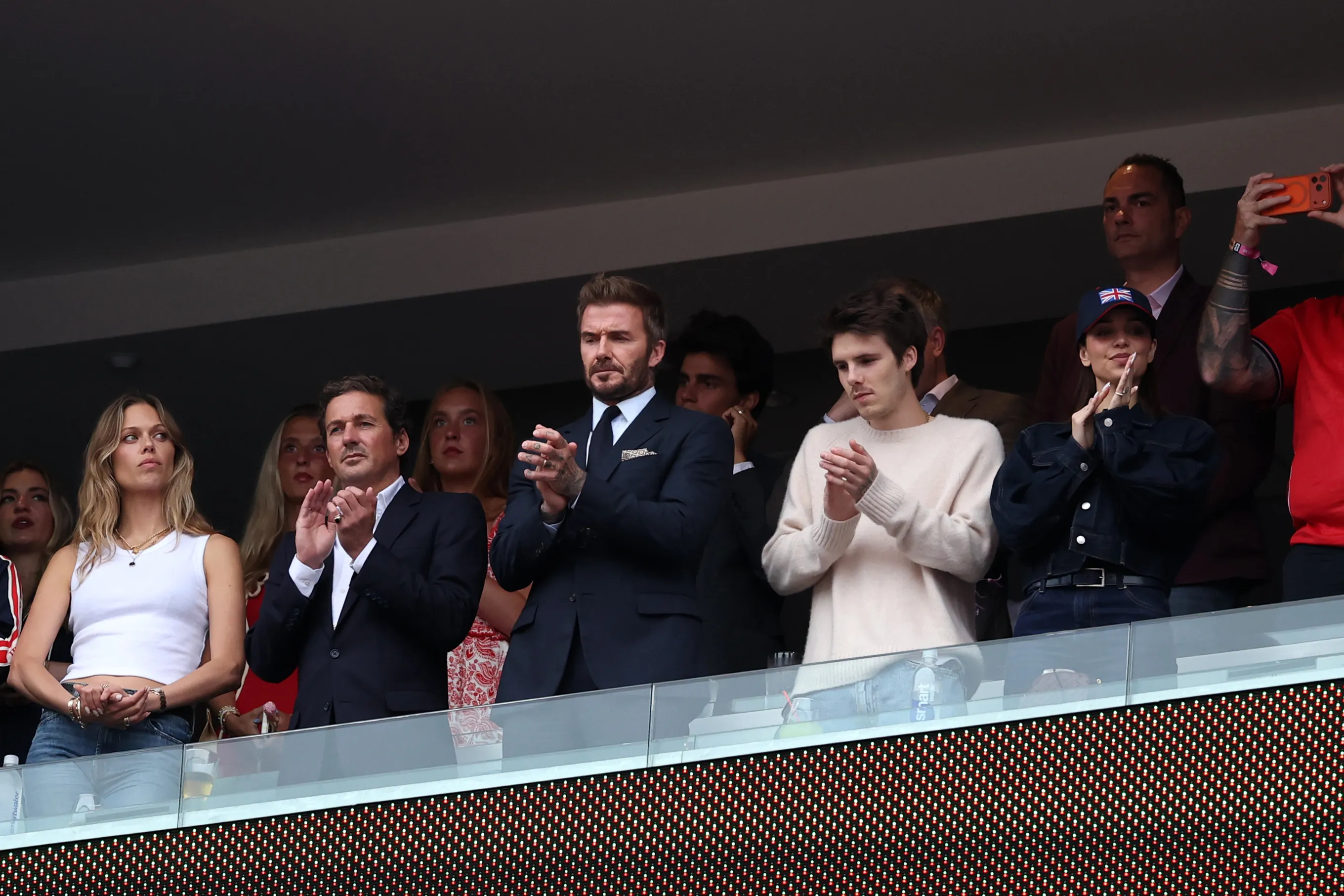 FOXBOROUGH, MASSACHUSETTS – JUNE 23: David Beckham attends the FIFA World Cup 2026 Group L match between England and Ghana at Boston Stadium on June 23, 2026 in Foxborough, Massachusetts. (Photo by Justin Setterfield/Getty Images)