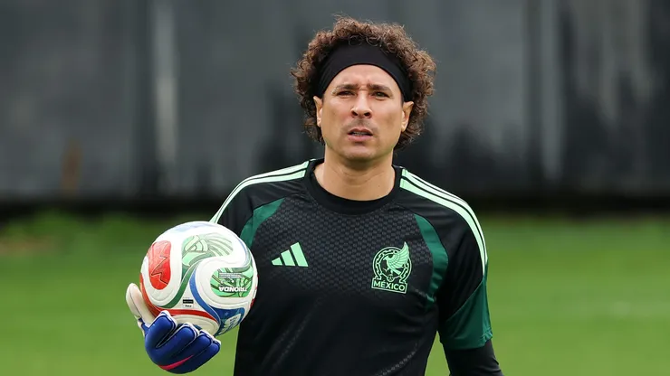 MEXICO CITY, MEXICO - JUNE 10: Guillermo Ochoa #13 of Mexico looks on during a Mexico Training Session one day ahead of the FIFA World Cup 2026 Group A match between Mexico and South Africa at Centro de Alto Rendimiento on June 10, 2026 in Mexico City, Mexico. (Photo by Luke Hales/Getty Images)