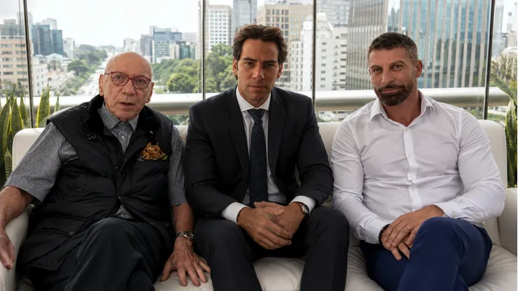 José Lamacchia, Marcos Lamacchia e Pedrinho. Foto: Gerada em IA