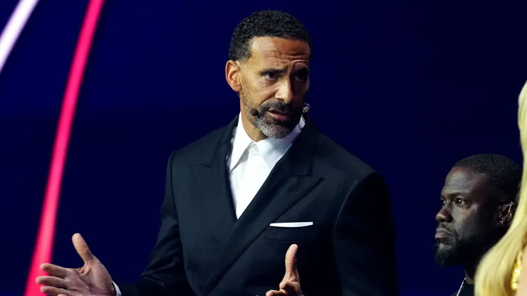 FIFA Legend Rio Ferdinand speaks during the FIFA World Cup 2026 Official Draw at John F. Kennedy Center for the Performing Arts on December 05, 2025 in Washington, DC. (Photo by Jia Haocheng - Pool/Getty Images)