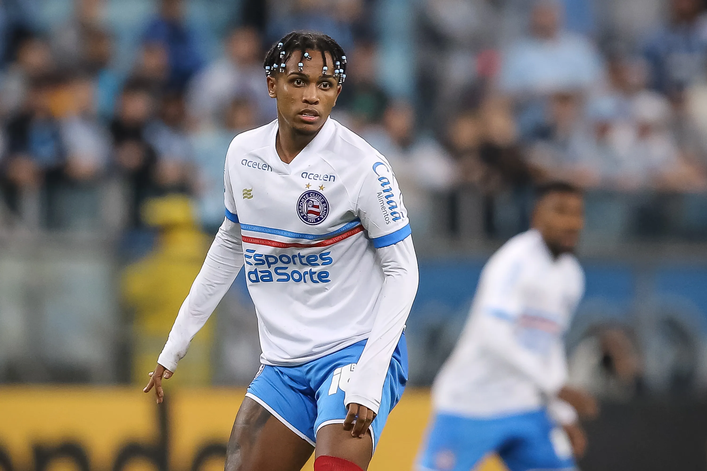 RS – PORTO ALEGRE – 12/07/2023 – COPA DO BRASIL 2023, GREMIO X BAHIA – Kayky jogador do Bahia durante partida contra o Gremio no estadio Arena do Gremio pelo campeonato Copa do Brasil 2023. Foto: Pedro H. Tesch/AGIF