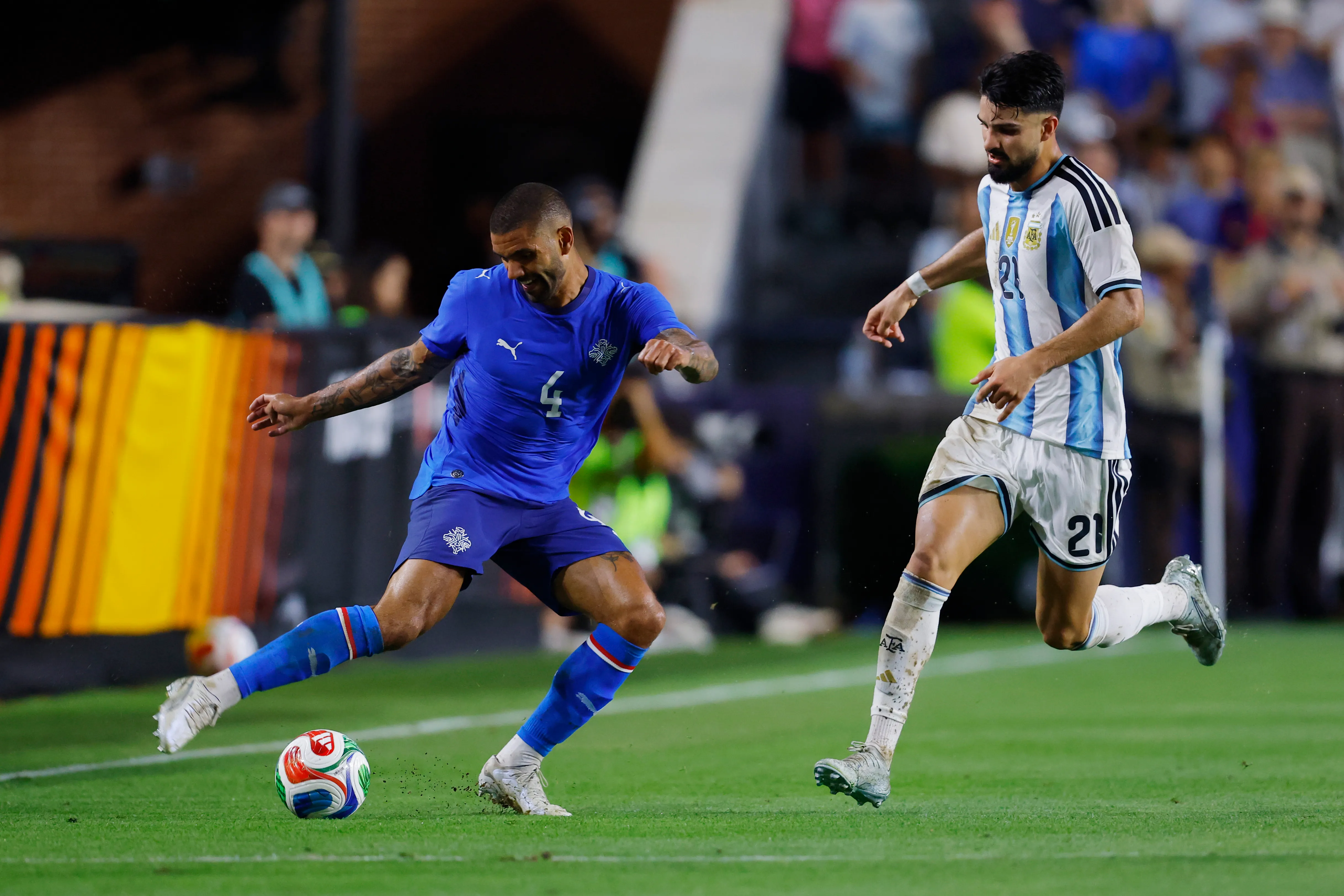 Flaco López atuando em amistoso pela Argentina – (Photo by Todd Kirkland/Getty Images)