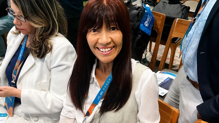 Kiyomi Nakamura torce pela Seleção Brasileira. Foto: Pedro Lima/iG