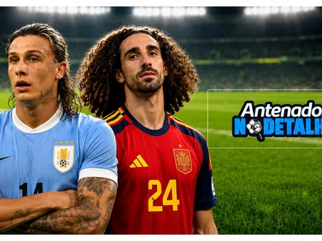 Uruguai x Espanha: Canobbio encara Cucurella e quase gera confusão