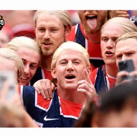 Channing Tatum vira 'sósia' de Haaland na torcida da Noruega