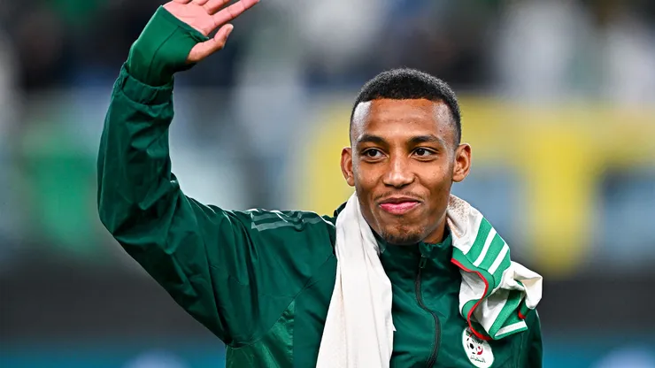 Belghali of Algeria greets the crowd prior to kick-off in an international friendly match between Algeria and Guatemala at Stadio Luigi Ferraris on March 27, 2026 in Genoa, Italy. (Photo by Simone Arveda/Getty Images)
