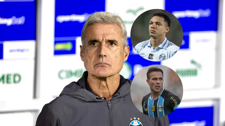 Luís Castro técnico do Grêmio durante partida contra o Palmeiras/Viery jogador do Grêmio durante partida contra o Chapecoense/Arthur jogador do Grêmio durante partida contra o Vasco (Imagem: Marcello Zambrana/Liamara Polli/Thiago Ribeiro/AGIF)