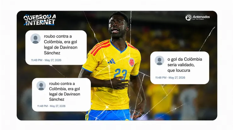 Gol anulado de Sánchez em Colômbia x Portugal quebra a internet. Foto: Leonardo Castañeda/Getty Images