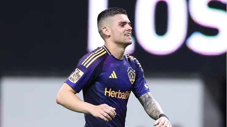 ATLANTA, GEORGIA - MAY 09: Gabriel Pec #11 of LA Galaxy reacts after their 2-1 win over Atlanta United at Mercedes-Benz Stadium on May 09, 2026 in Atlanta, Georgia. (Photo by Kevin C. Cox/Getty Images)