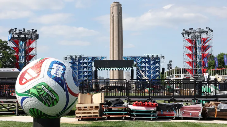 A general view of construction of the Fanfest as Kansas City prepares to host the FIFA World Cup 2026 on June 03, 2026 in Kansas City, Missouri. (Photo by Jamie Squire/Getty Images)