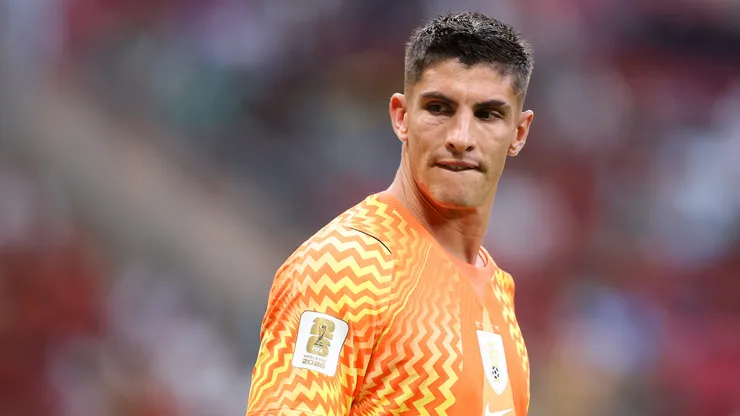 Sergio Rochet #1 of Uruguay looks on during the FIFA World Cup 2026 Group H match between Uruguay and Spain at Guadalajara Stadium on June 26, 2026 in Zapopan, Mexico.
