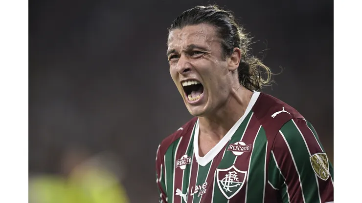 RJ - RIO DE JANEIRO - 27/05/2026 - COPA LIBERTADORES 2026, FLUMINENSE X DEPORTIVO LA GUAIRA - Canobbio jogador do Fluminense comemora seu gol durante partida contra o Deportivo La Guaira no estadio Maracana pelo campeonato Copa Libertadores 2026. Foto: Alexandre Loureiro/AGIF