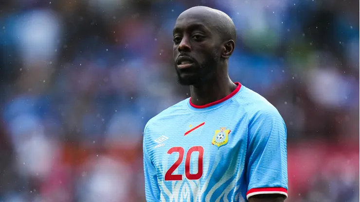 Yoane Wissa of DR Congo looks on during the international friendly match between Denmark and DR Congo at Stade Maurice Dufrasne on June 03, 2026 in Liege, Belgium.