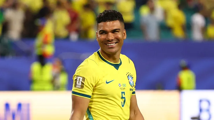 Casemiro, jogador df Brasil, em partida contra a Escócia na Copa do Mundo 2026. Foto: Megan Briggs/Getty Images
