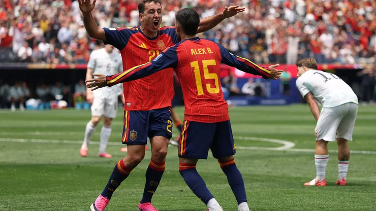 Oyarzabal comemorando gol em Espanha x Áustria pela Copa do Mundo 2026. Foto: Harry How/Getty Images