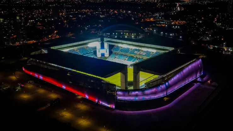 Aerial view of Arena Pantanal after a Group A match between Bolivia and Chile as part of Copa America Brazil 2021 on June 18, 2021 in Cuiaba, Brazil. (Photo by Miguel Schincariol/Getty Images)
