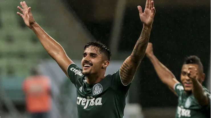 SP - Sao Paulo - 03/04/2018 - Libertadores 2018 - Palmeiras X Alianza Lima - Thiago Martins do Palmeiras comemora seu gol durante partida contra o Alianza Lima no estadio Arena Allianz Parque pelo campeonato Libertadores 2018. Foto: Ale Cabral/AGIF