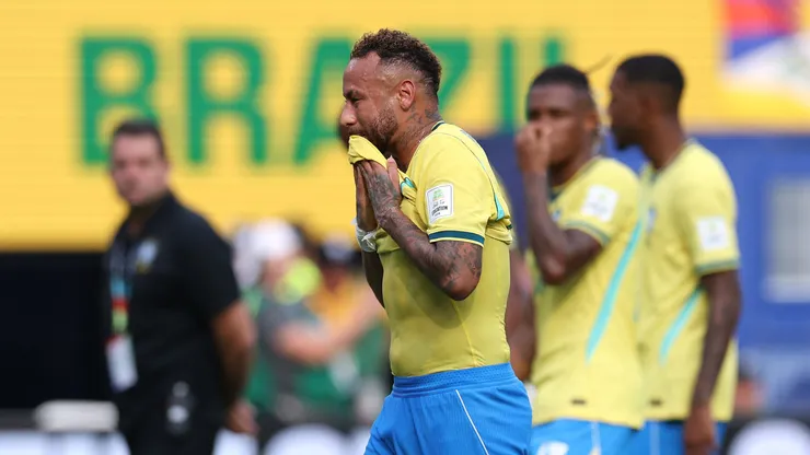 Neymar Jr chora após a eliminação do Brasil na Copa do Mundo de 2026. Foto by Buda Mendes/Getty Images