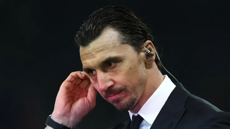 Zlatan Ibrahimovic looks on before the Serie A match between AC Milan and FC Internazionale at Giuseppe Meazza Stadium on March 08, 2026 in Milan, Italy. (Photo by Marco Luzzani/Getty Images)